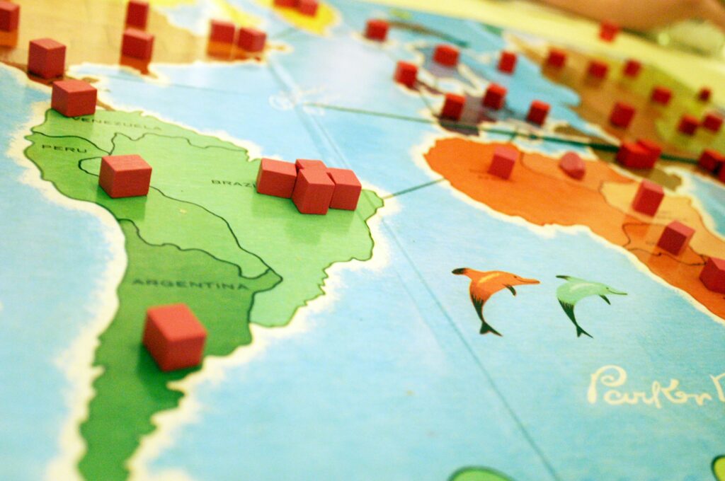 Map highlighting emerging market economies